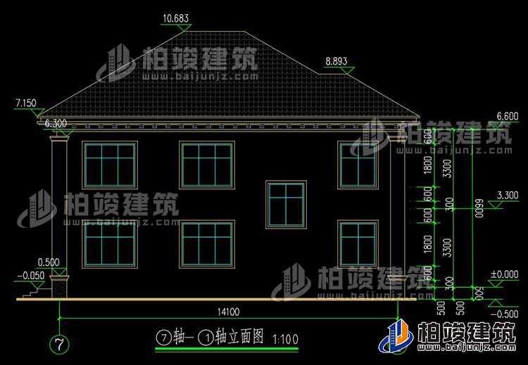 背立面图