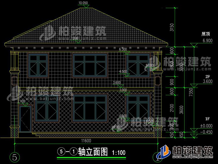 背立面图